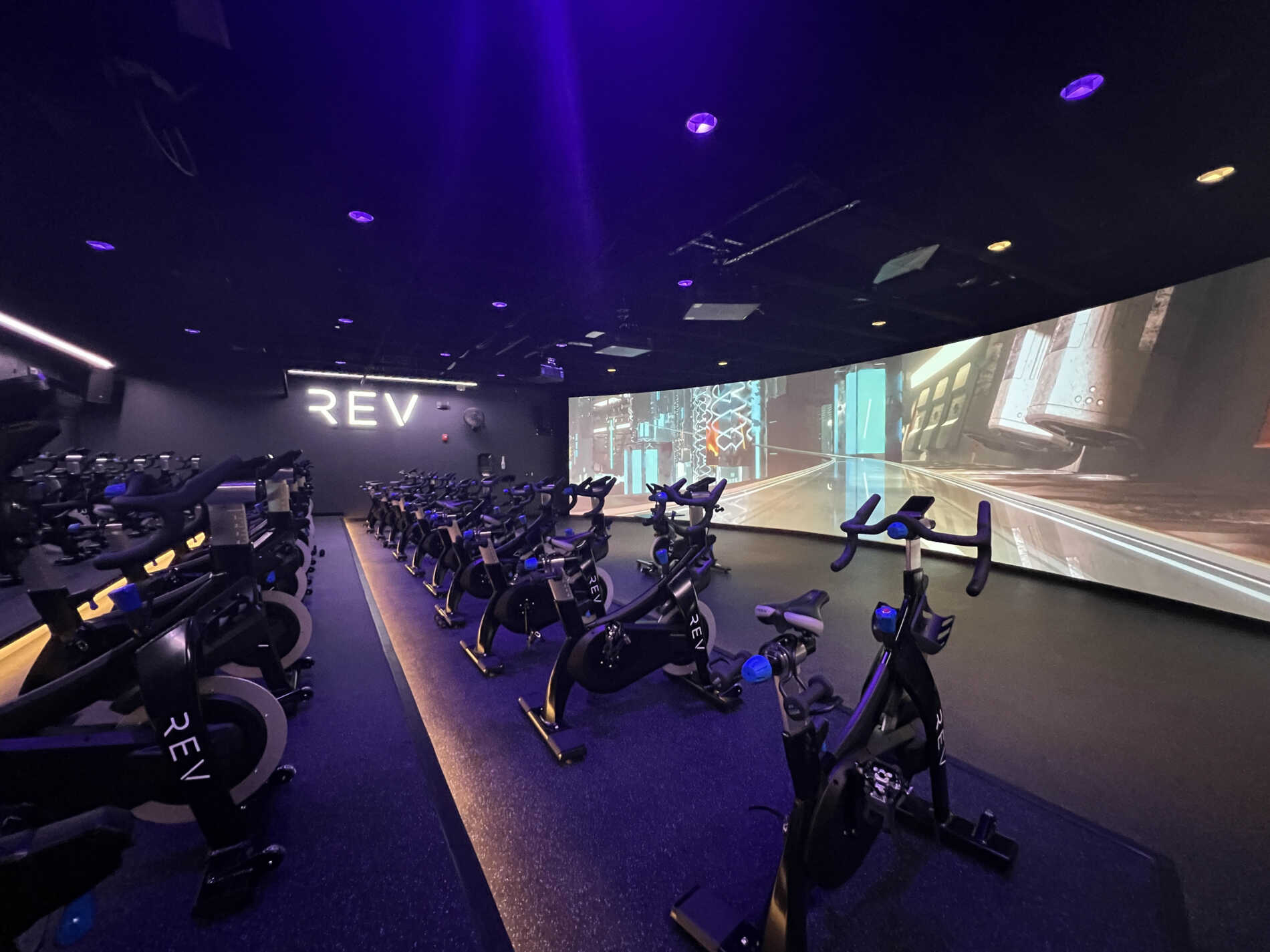 modern spin-cycle studio at newtown athletic club
